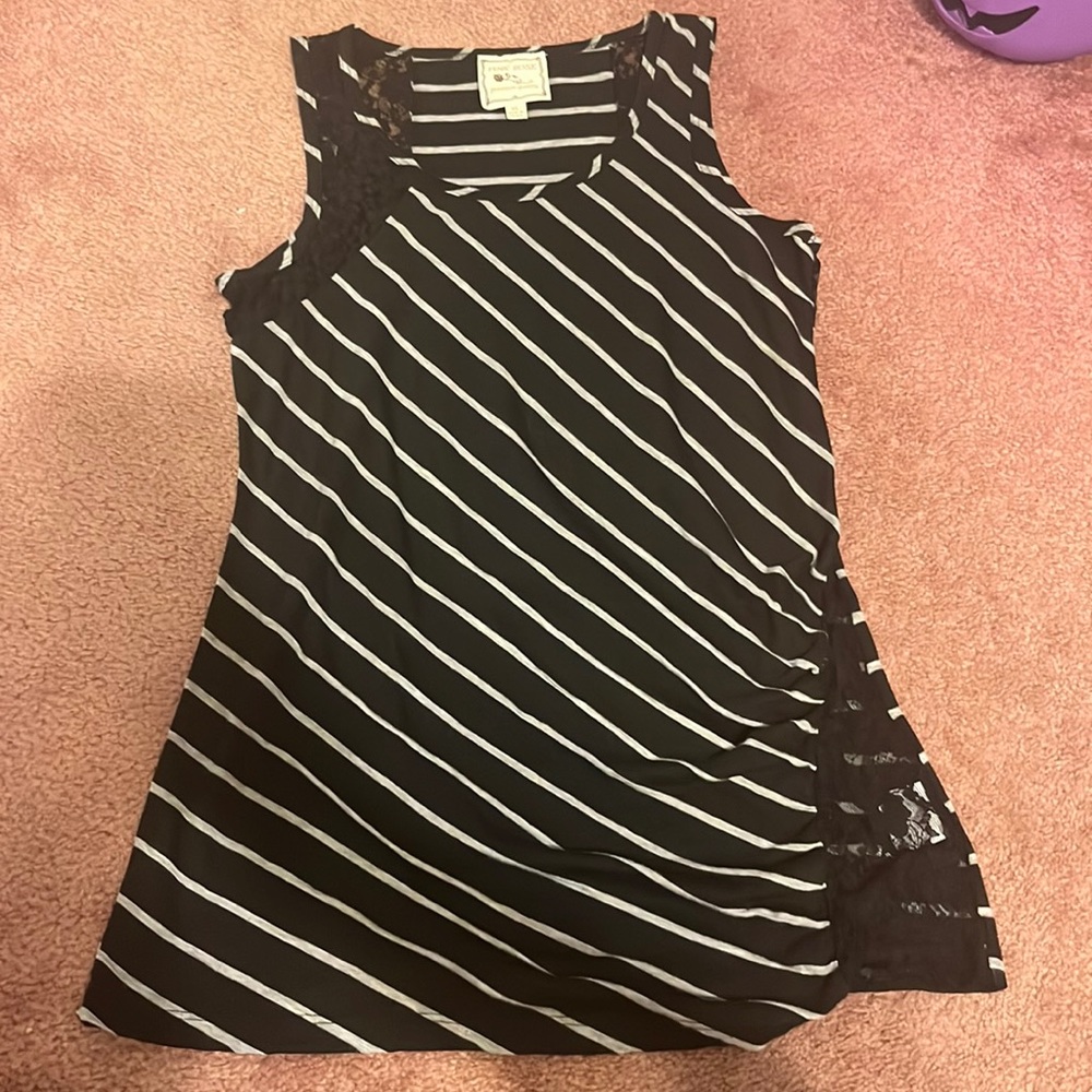 Black and Grey Stripe Tank